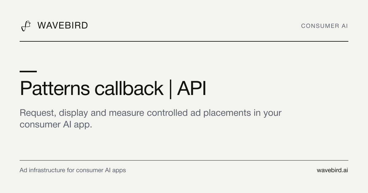 Callback | API Pattern | wavebird API