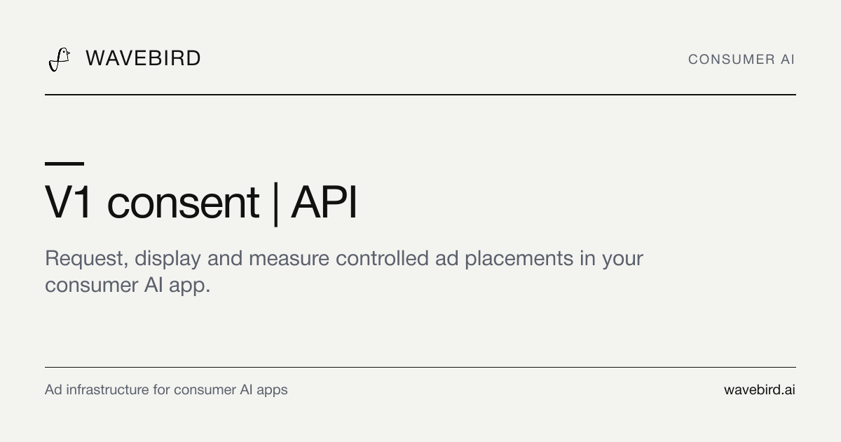 Record consent | API v1 Reference | wavebird API