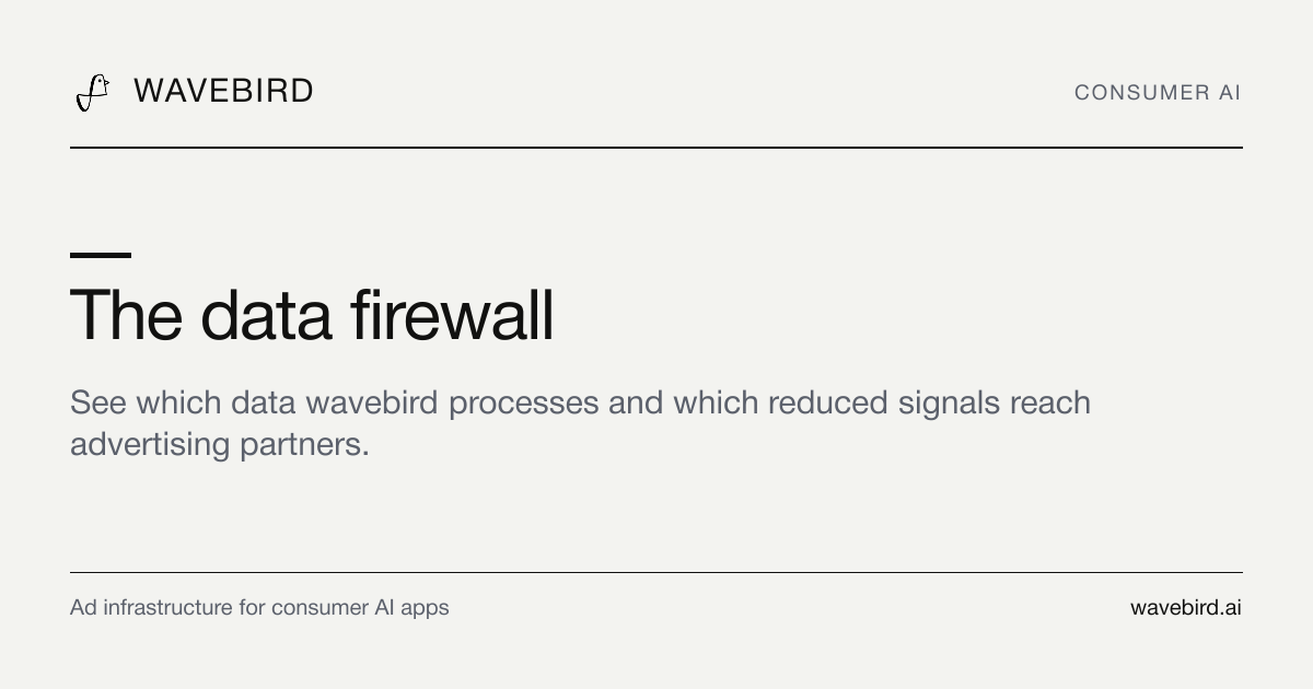 Data firewall | wavebird | Privacy-first AI ads